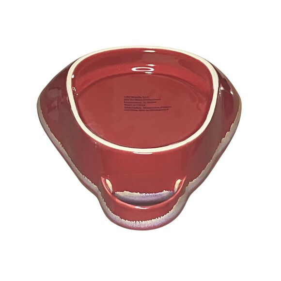 The Lakeside Collection Stoneware Dual Compartment Soup & Side Bowl Set - Red - Picture 4 of 5